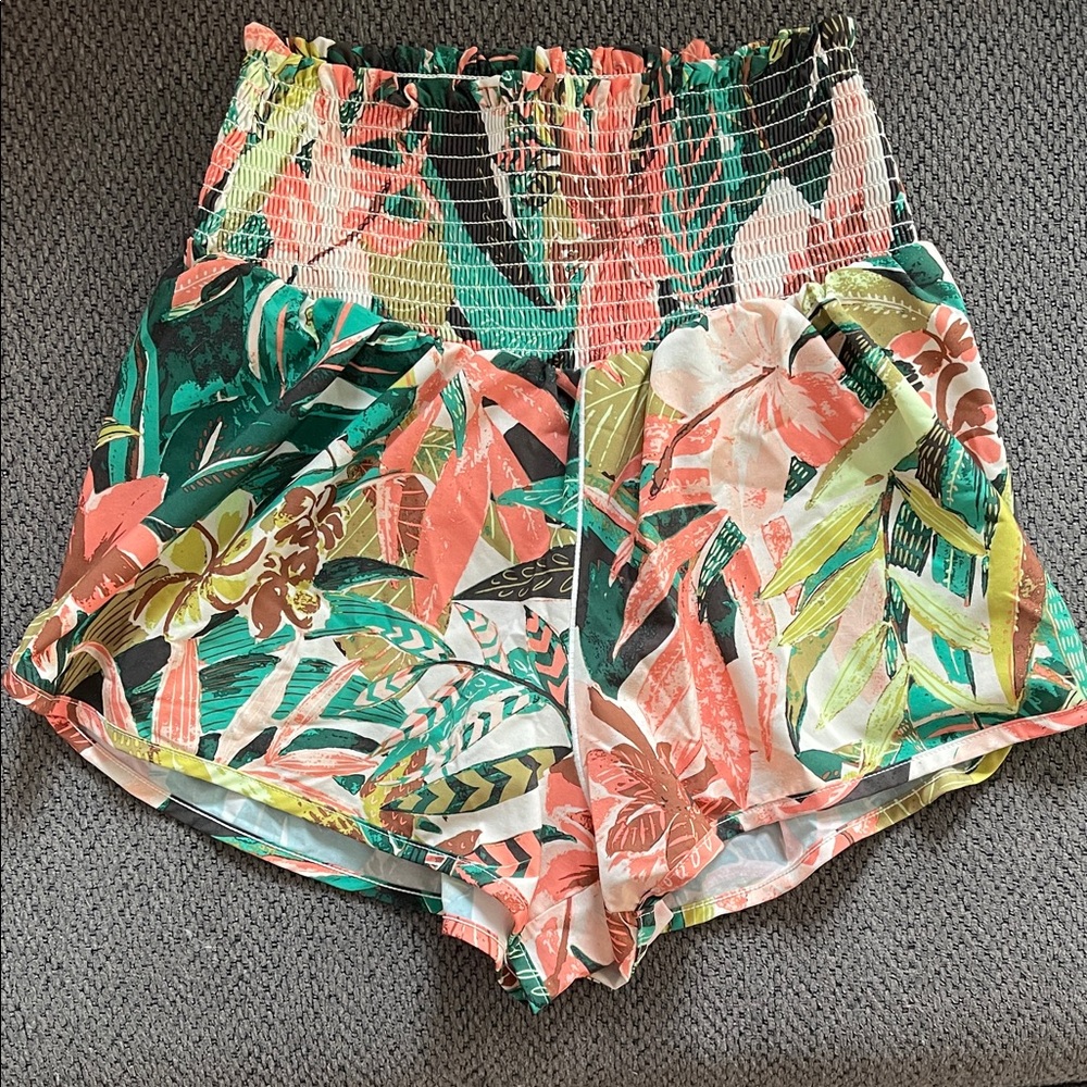 Aerie High Waist Floral Tropical Women's Athletic Shorts